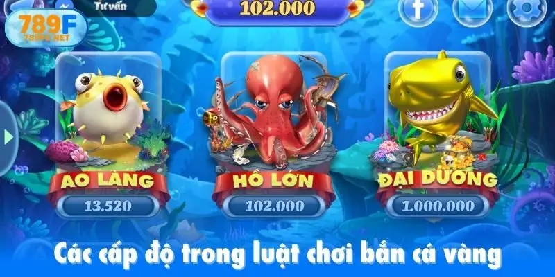 Các cấp độ trong luật chơi bắn cá vàng